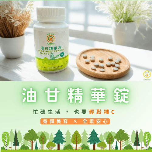 【花樹銀行】油甘精華錠 全素可食 補充維生C (120粒/1瓶)